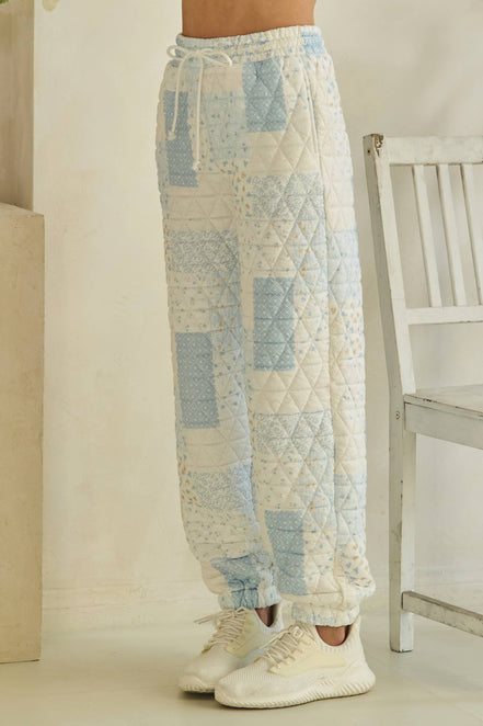 Floral textured lounge pants