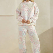 Floral textured lounge pants