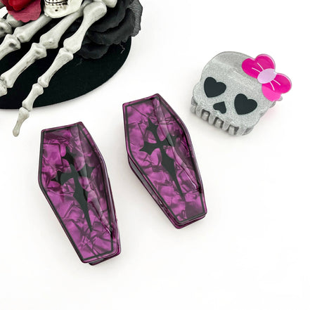 Halloween Skull Hair Clips, Easter Coffin Claw Clip