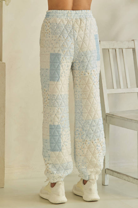 Floral textured lounge pants