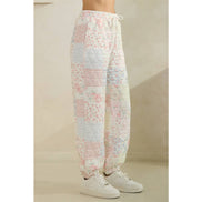 Floral textured lounge pants