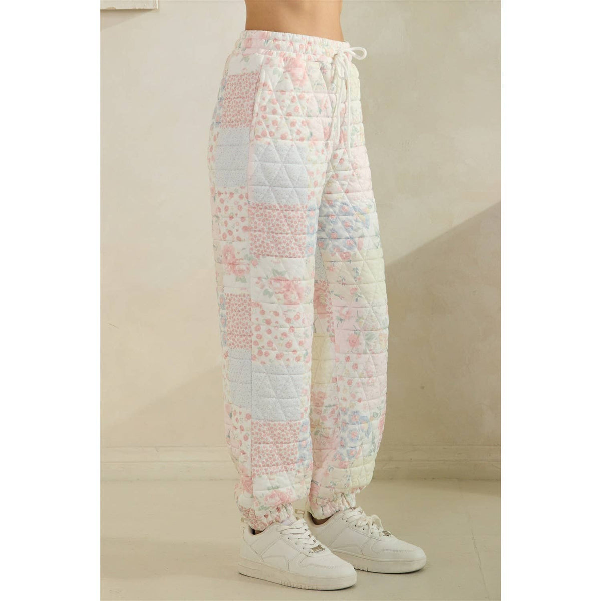 Floral textured lounge pants