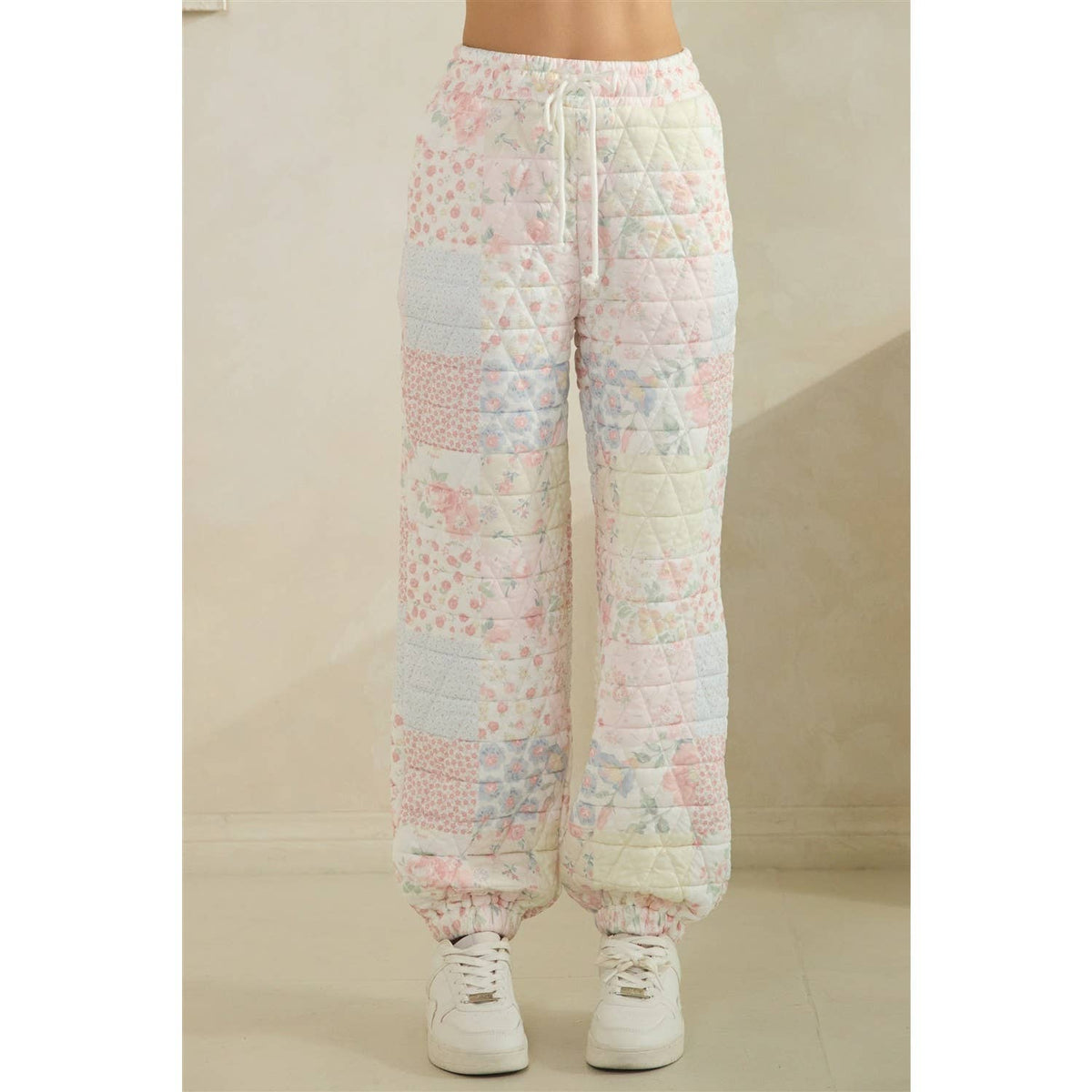 Floral textured lounge pants