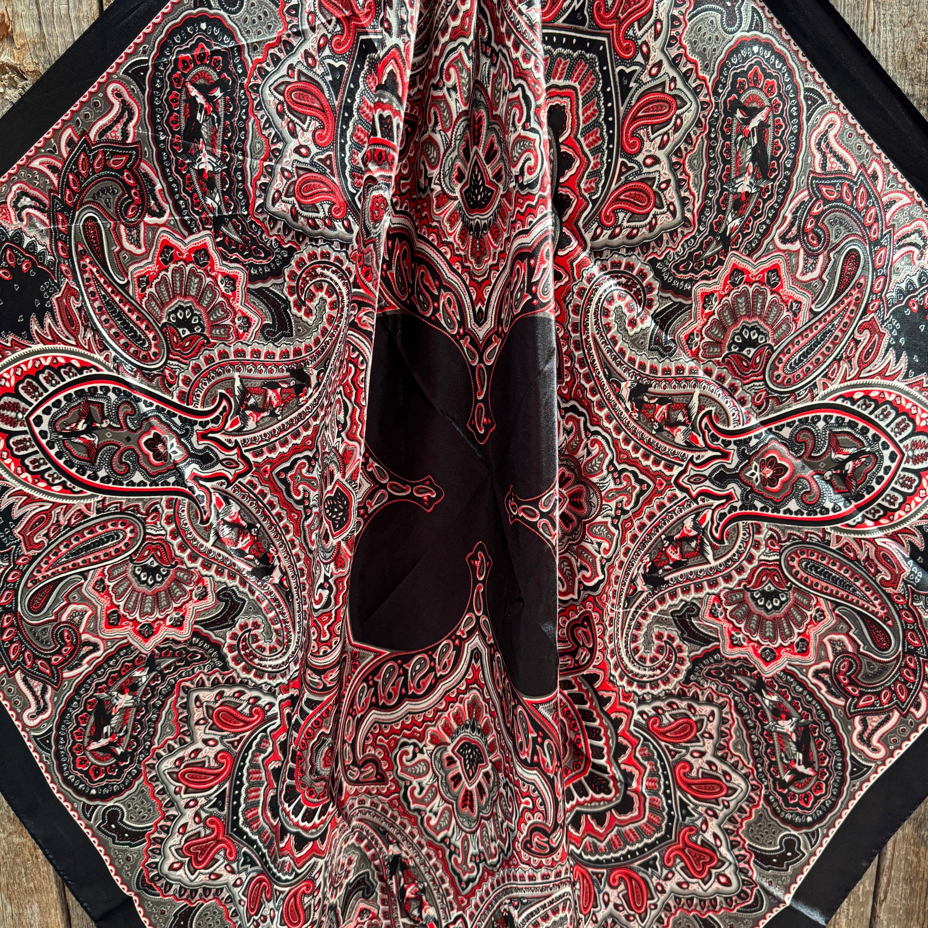 Black and Red Paisley Wild Rag