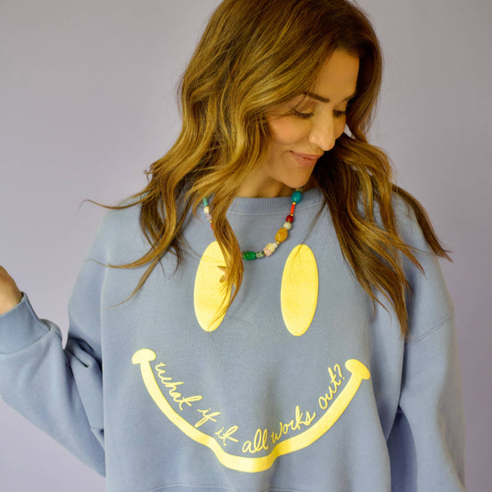 Smiley What if Crop Sweatshirt