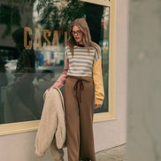 T7599ST   STRIPE WITH MULTI COLOR KNIT TOP