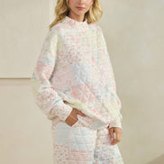 Floral textured lounge pants