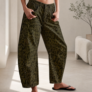 Washed Balloon Leg Denim Jeans High Waist Loose Fit