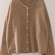 12W3789N-Soft Touch Button Cardigan