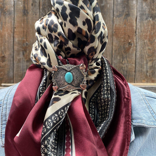Wine Leopard Print Wild Rag