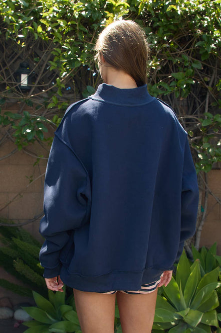 IT2594-MALLARD | 'Lucky & Mallard' Mock-Neck Sweatshirt