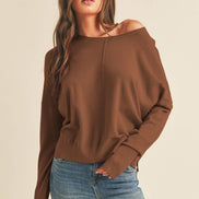 ROUND NECK LIGHTWEIGHT SWEATER TOP