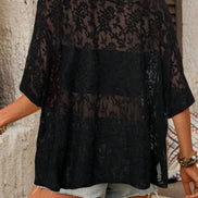 Sheer Floral Pattern T-Shirt