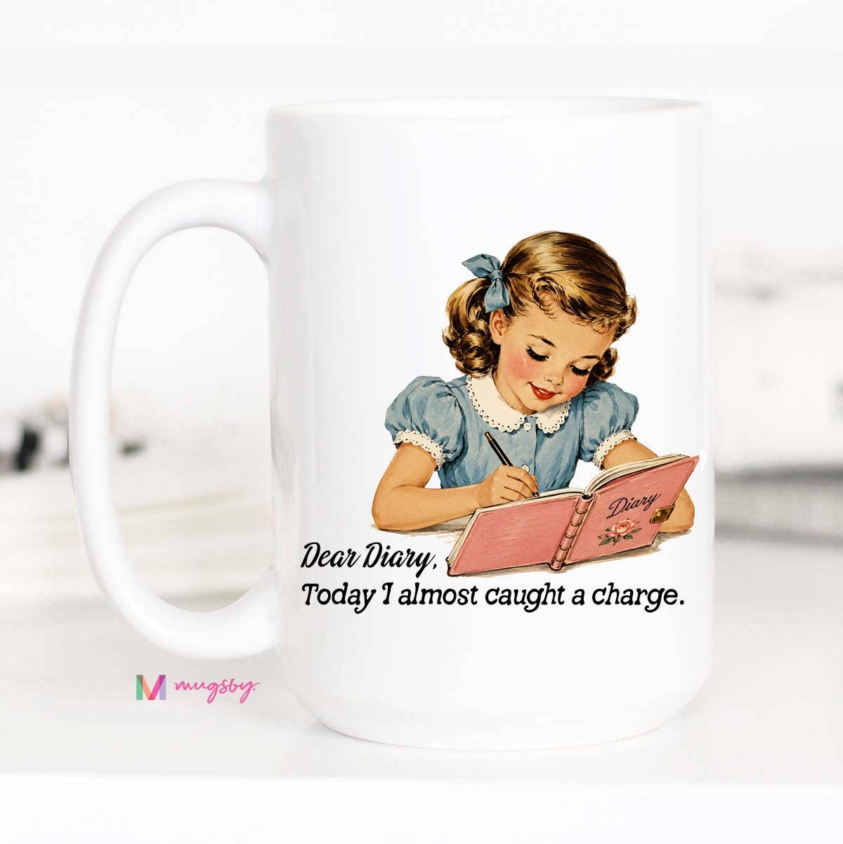 Funny Dear Diary Mug | Retro Girl Humor Coffee Mug