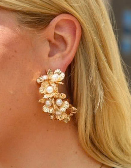 Melinda Hoop Pearl earrings