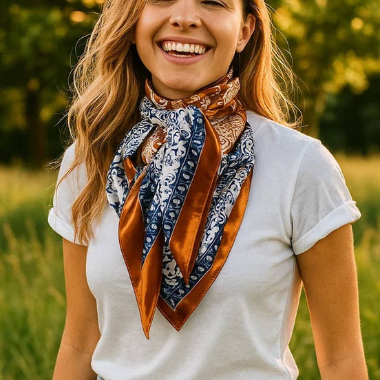 Rust & Navy Paisley Wild Rag