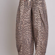 Rope Drawstring Balloon Pants Pleated Front