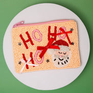 Ho Ho Ho Beaded Santa Coin Bag