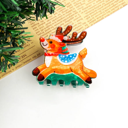 Christmas Series Hair Claw Clip, Festive Winter Hair Clip