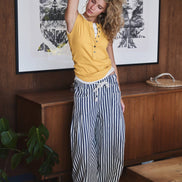 Rope Drawstring Balloon Pants Pleated Front