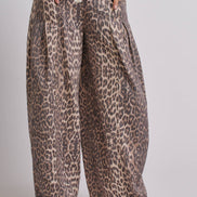 Rope Drawstring Balloon Pants Pleated Front