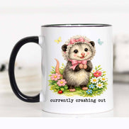 Currently Crashing Out Funny Coffee Mug, Possum Gift, Mug