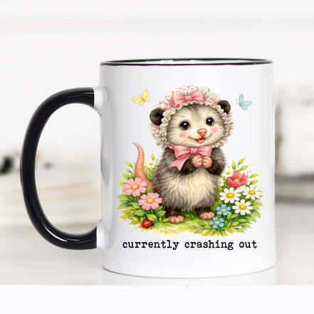 Currently Crashing Out Funny Coffee Mug, Possum Gift, Mug