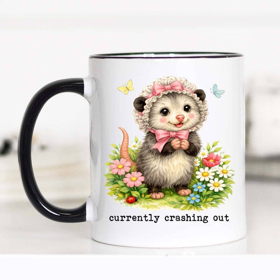 Currently Crashing Out Funny Coffee Mug, Possum Gift, Mug