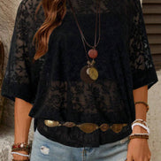 Sheer Floral Pattern T-Shirt