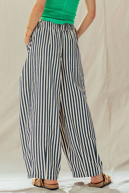 Rope Drawstring Balloon Pants Pleated Front