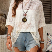 Sheer Floral Pattern T-Shirt
