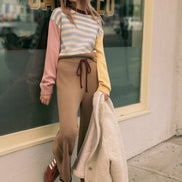 T7599ST   STRIPE WITH MULTI COLOR KNIT TOP