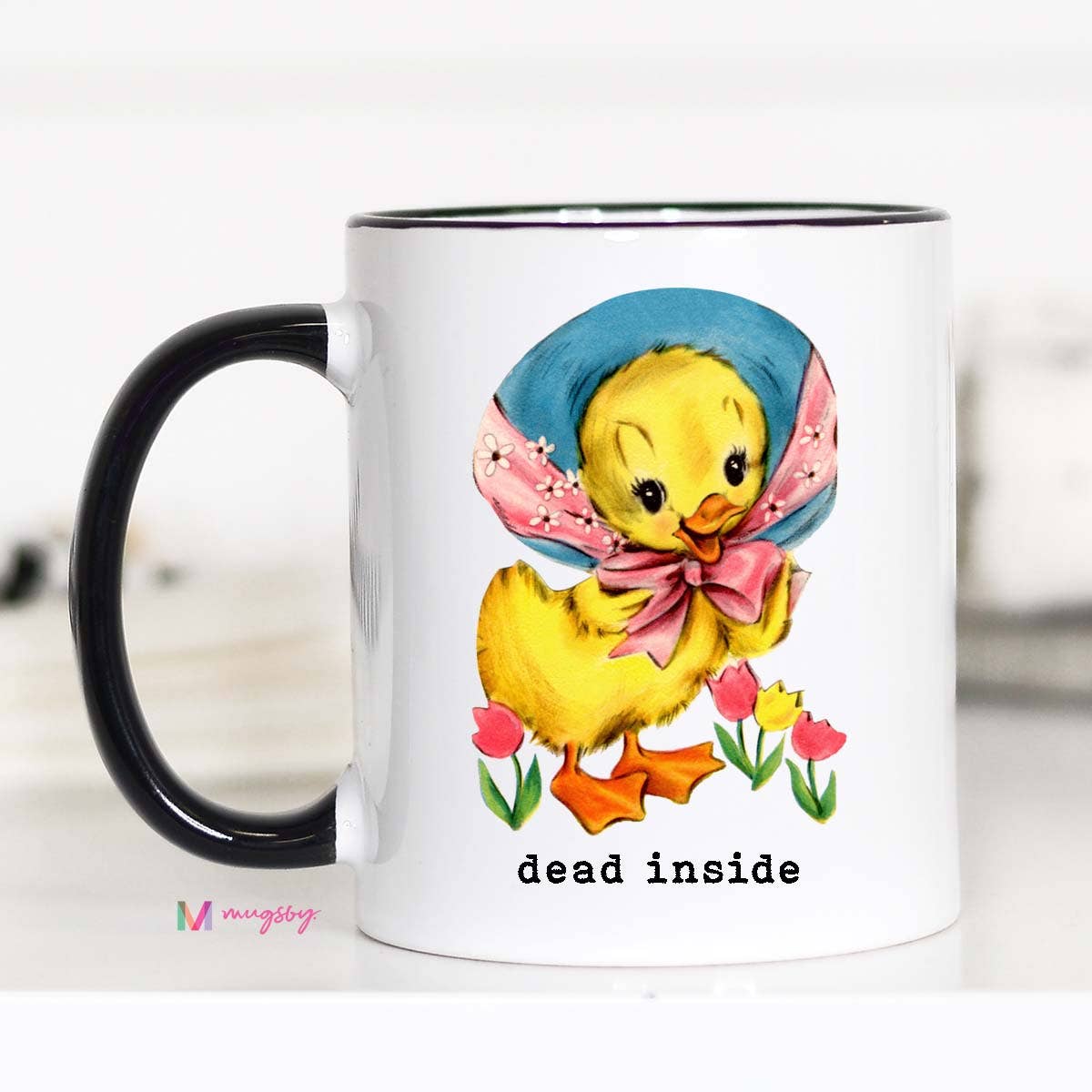 Dead Inside Funny Coffee Mug, Vintage Mug