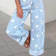 Casual Polka Dot Ankle Length Regular Jeans |4-16