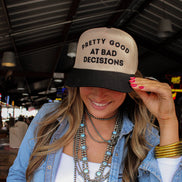PRETTY GOOD AT BAD DECISIONS CANVAS CAP