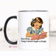 Funny Dear Diary Mug | Retro Girl Humor Coffee Mug