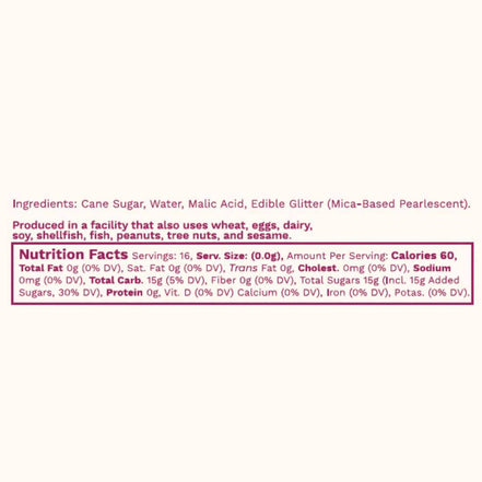 Glitter Simple Syrup, 16 fl oz with Edible Glitter
