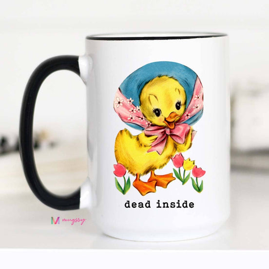 Dead Inside Funny Coffee Mug, Vintage Mug