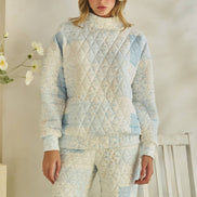 Floral textured lounge pants