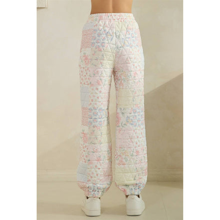 Floral textured lounge pants