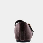 Annabelle Taupe Velvet Mary Janes