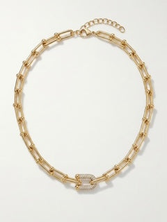 Gold/rhinestone link necklace