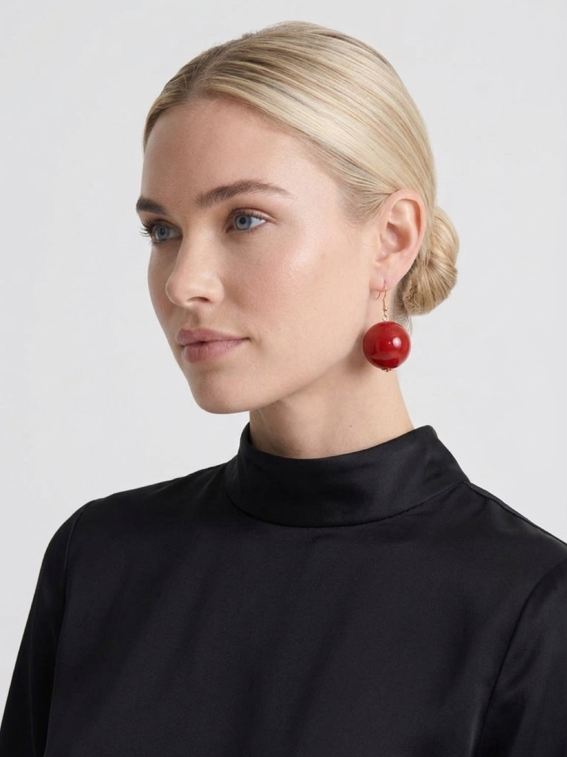 Red Ball Oversized Earrings