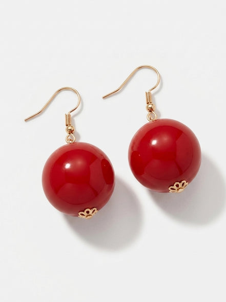 Red Ball Oversized Earrings