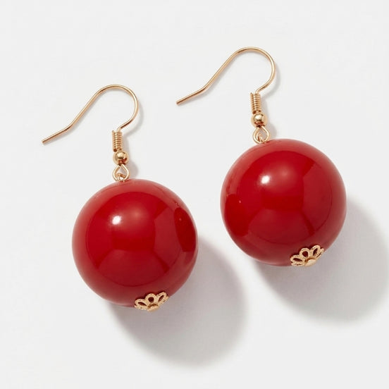 Red Ball Oversized Earrings