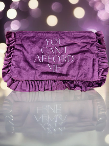 Velvet Ruffled Cosmetic Bag