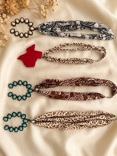 Leopard scarf necklace with charm (multiple  designs)