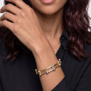 Two Toned Gold and Silver Link Bracelet