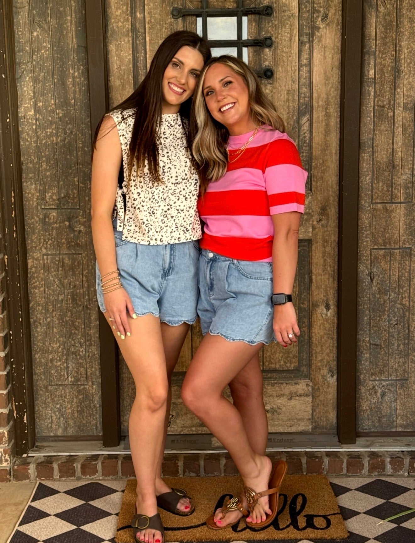 Western Scalloped Trim Pockets Denim Shorts | 4-16