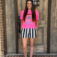 Fish Around And Find Out Funny Tee Neon Pink